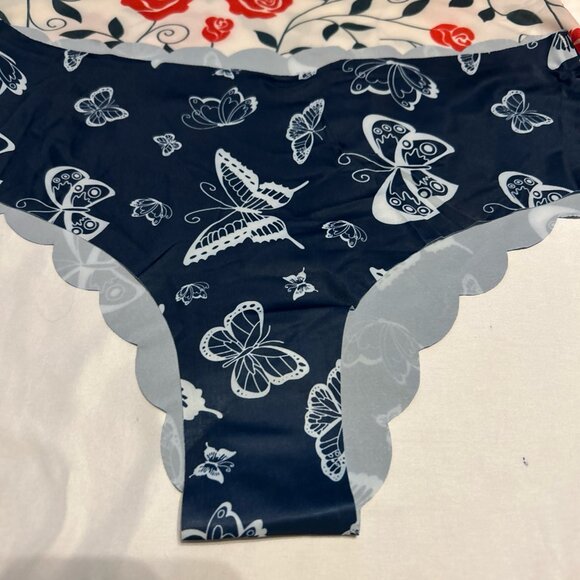 Morvia 3pk Floral Blue Colors High Leg Woman’s panties XXL Lingerie Seamless - Picture 7 of 10